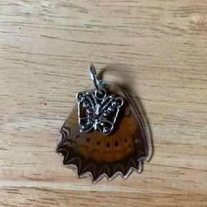Real butterfly wing pendant!